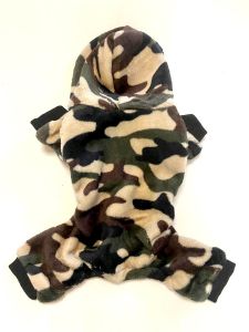 Coverall Camo Green With snap fastening | Hooded Plush Costume | Sizes: M and XXL
