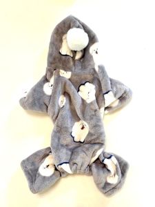 Jumpsuit Little Dog Gray | Hooded Plush Costume | Size S-XXL