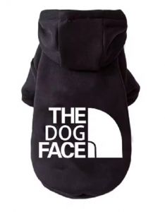 Soft Hoodie Dog Face Black | Sizes: S-XXL