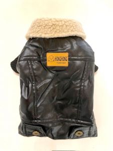 Black Leather Jacket With Light Fur Collar | Warm | Sizes: S-XXL